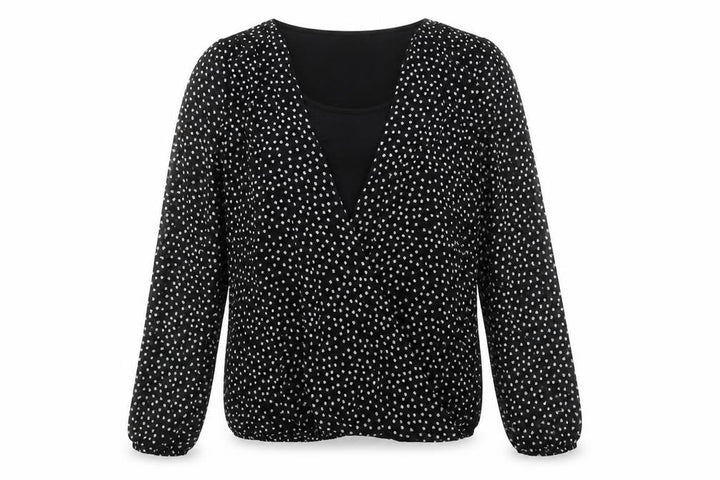 George Womens Black Geometric Basic Blouse Size 8
