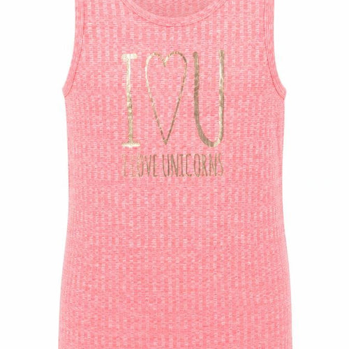 TU  Girls Pink   Basic T-Shirt Size 10 Years  - I LOVE UNICORNS