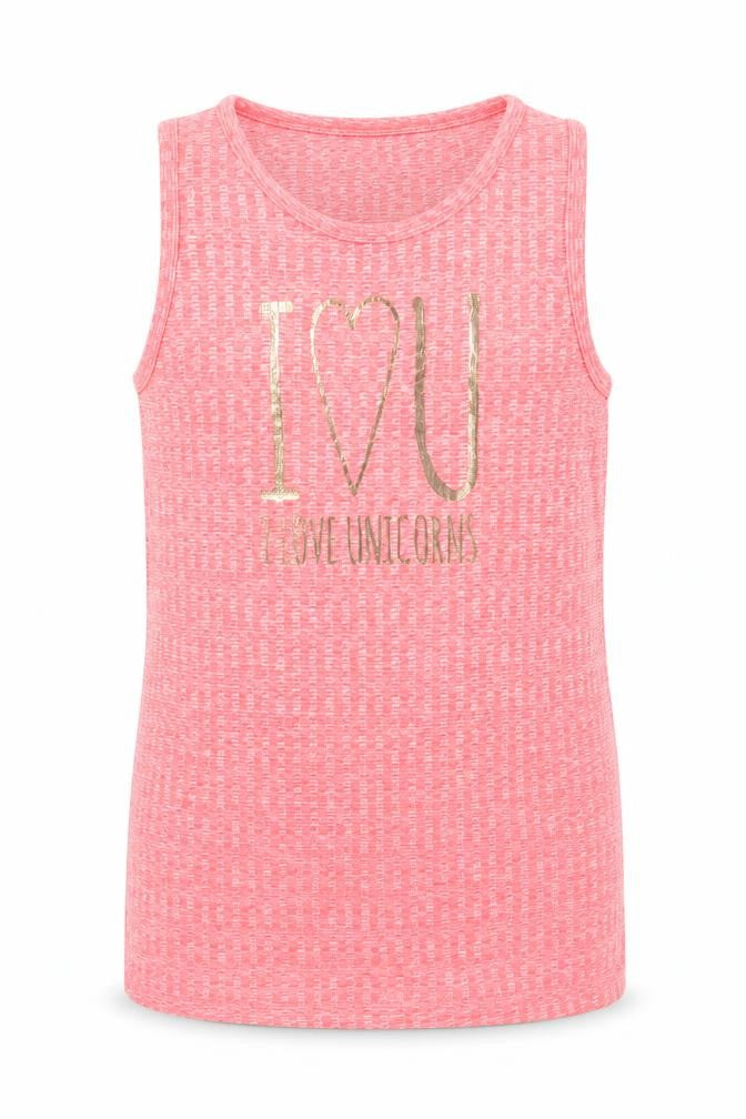 TU  Girls Pink   Basic T-Shirt Size 10 Years  - I LOVE UNICORNS