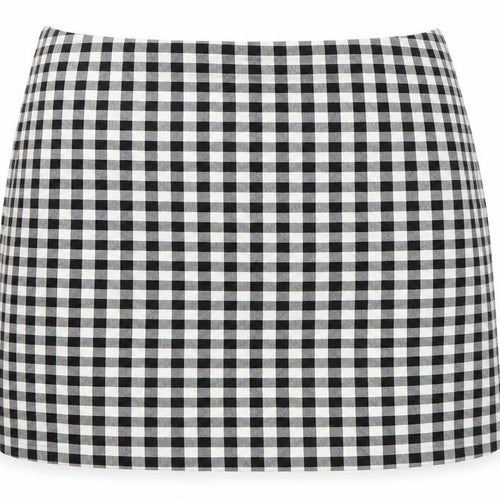 New Look Womens White Check  A-Line Skirt Size 12