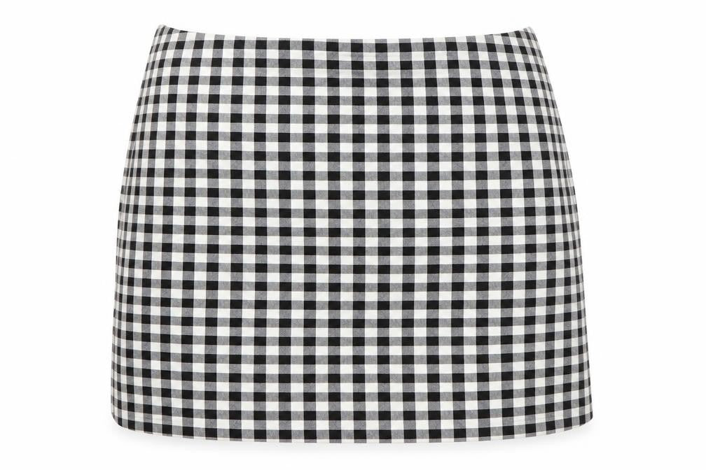 New Look Womens White Check  A-Line Skirt Size 12