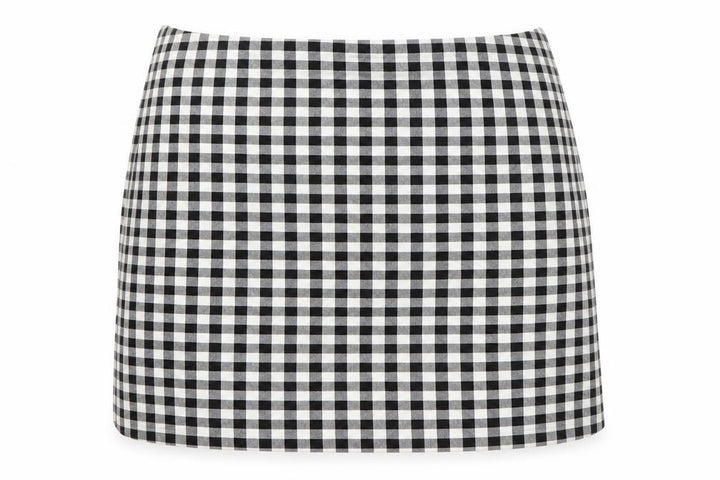 New Look Womens White Check  A-Line Skirt Size 12