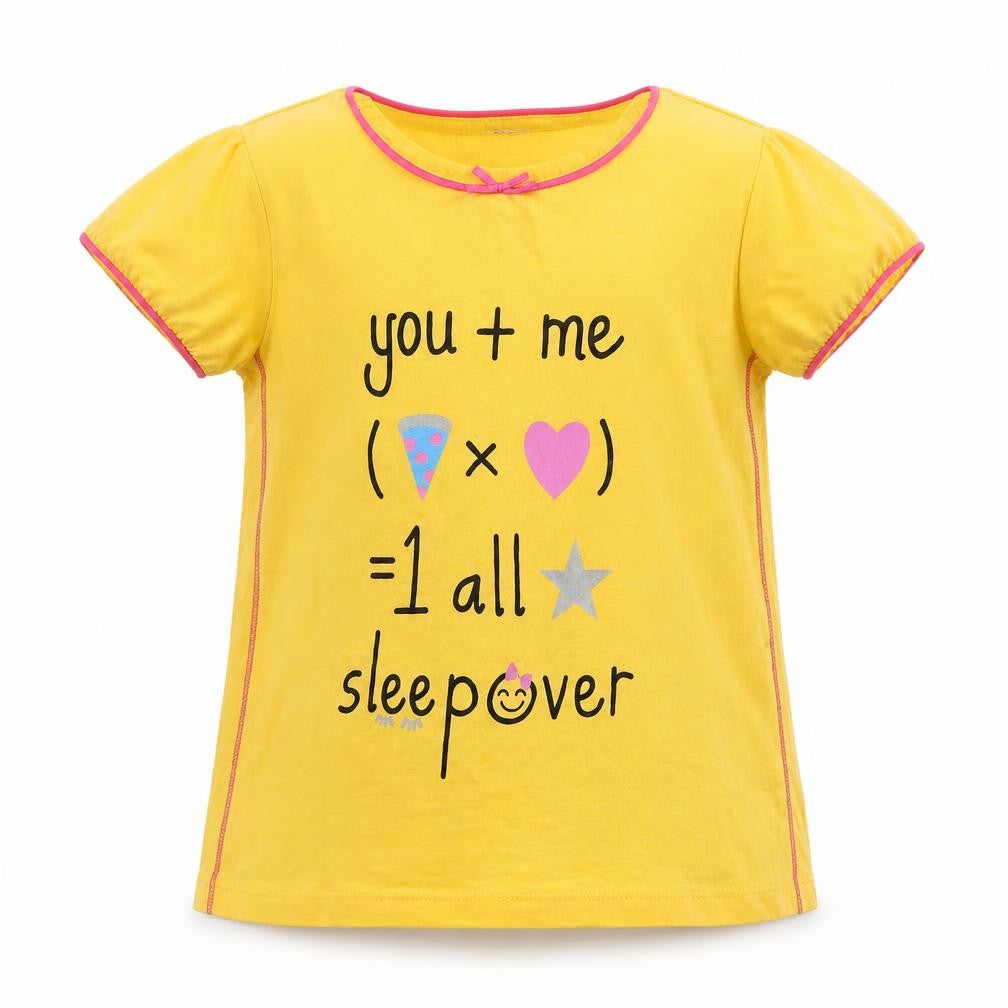 pink avenue  Girls Yellow   Basic T-Shirt Size 6 Years