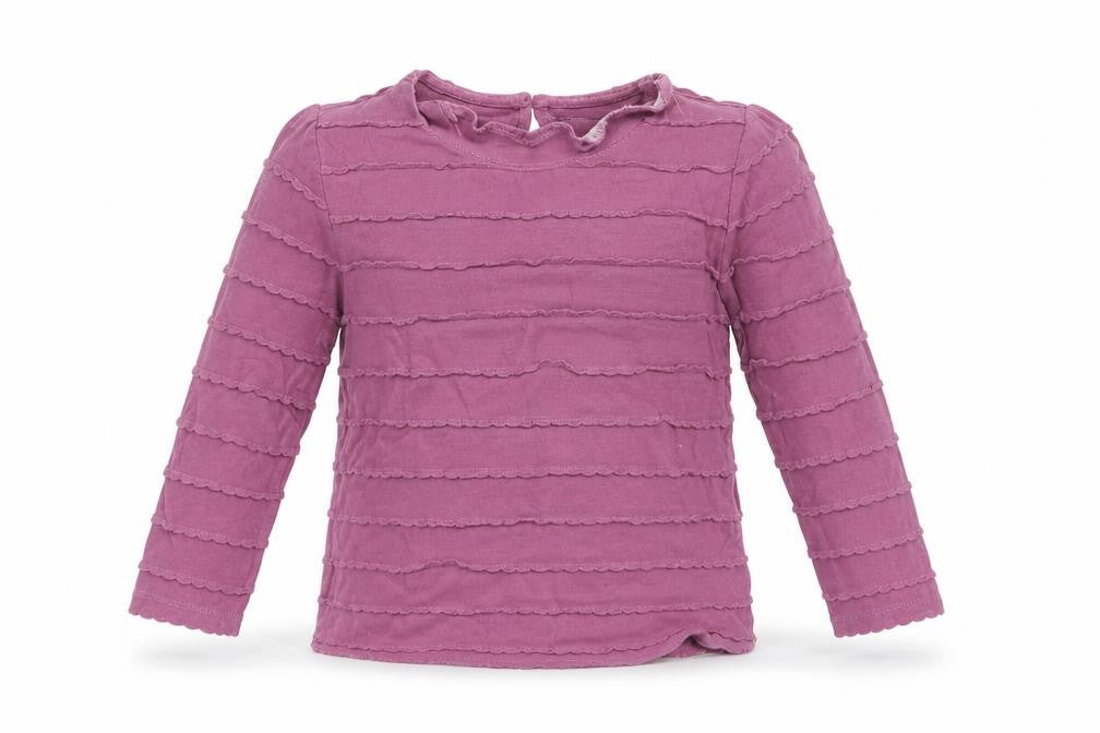 Preworn Girls Purple   Basic T-Shirt Size 3-4 Years