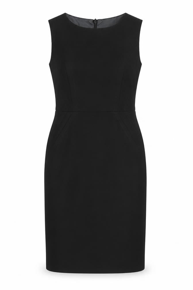 Front view of Marks & Spencer women’s black sheath, size UK 8