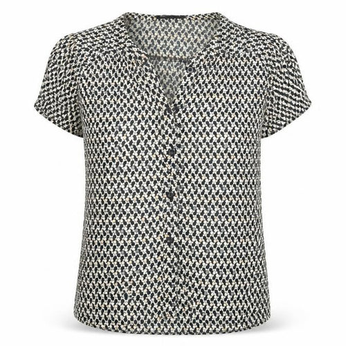 Cocomore Womens Beige Geometric  Basic Blouse Size M