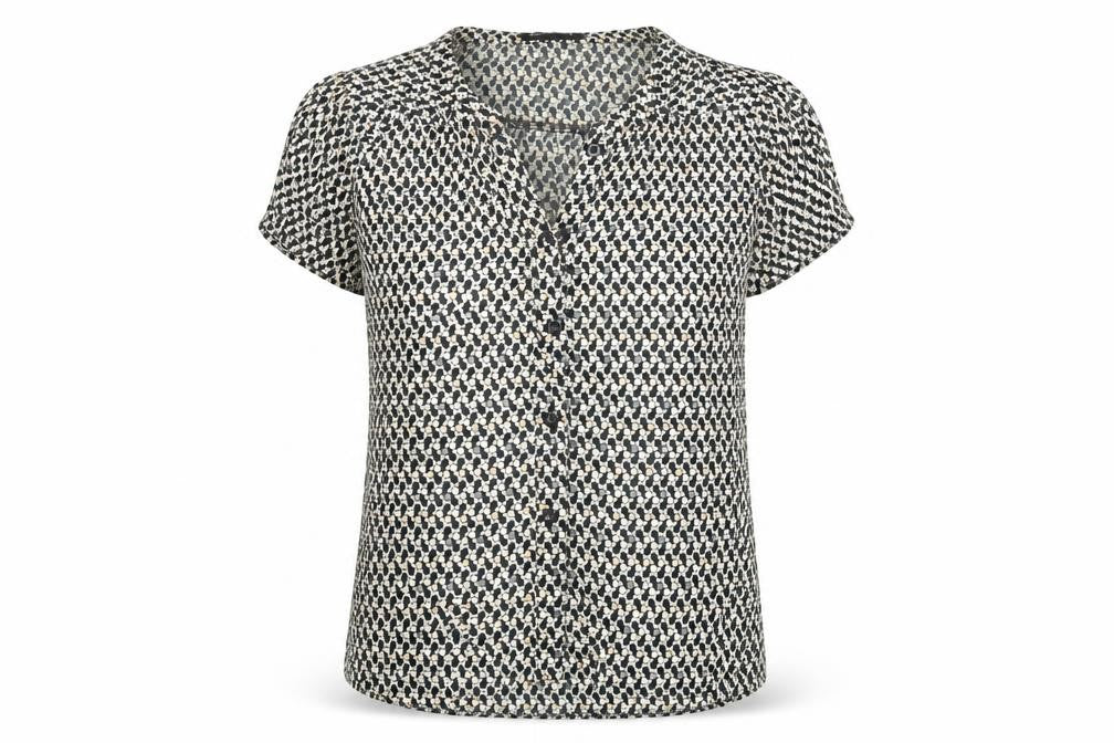 Cocomore Womens Beige Geometric  Basic Blouse Size M