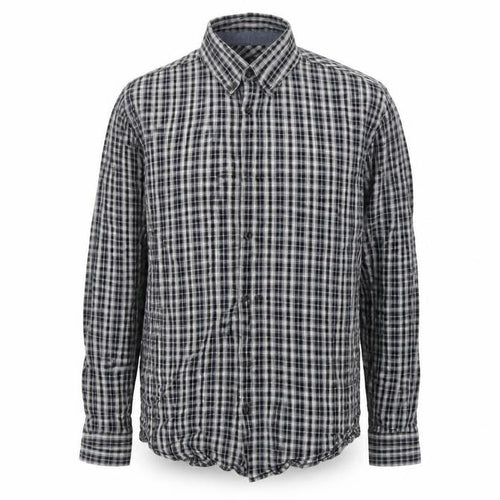 Easy Mens Black Check   Button-Up Size L