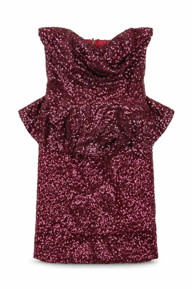 Front view of Mismo women’s purple a-line, size UK 8