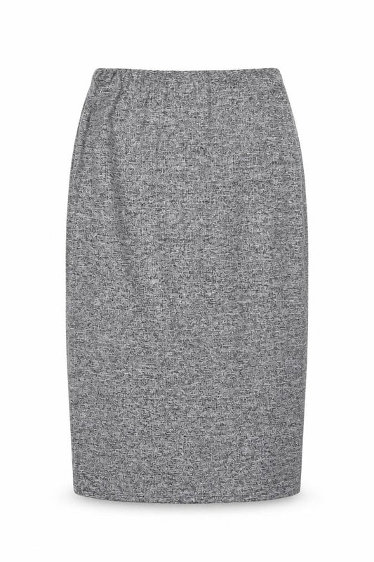 Front view of River Island women’s grey a-line skirt, size UK 8