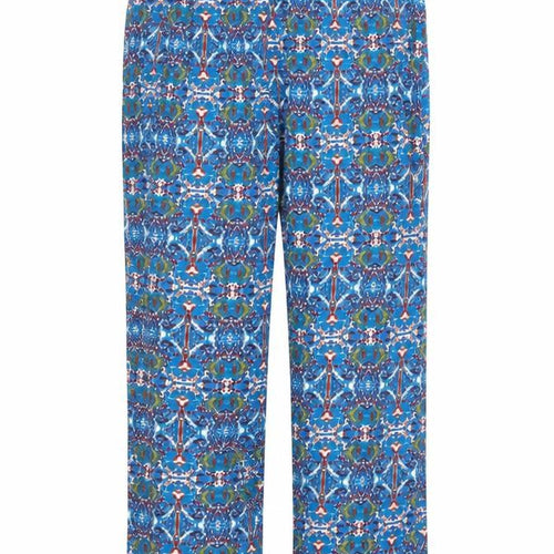 Pretty Secrets Womens Blue Geometric  Trousers  Size 16 L27 in