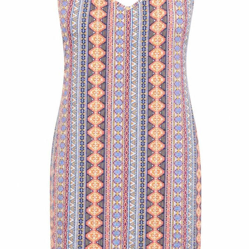 New Look Womens Blue Geometric  Tank Dress  Size 10