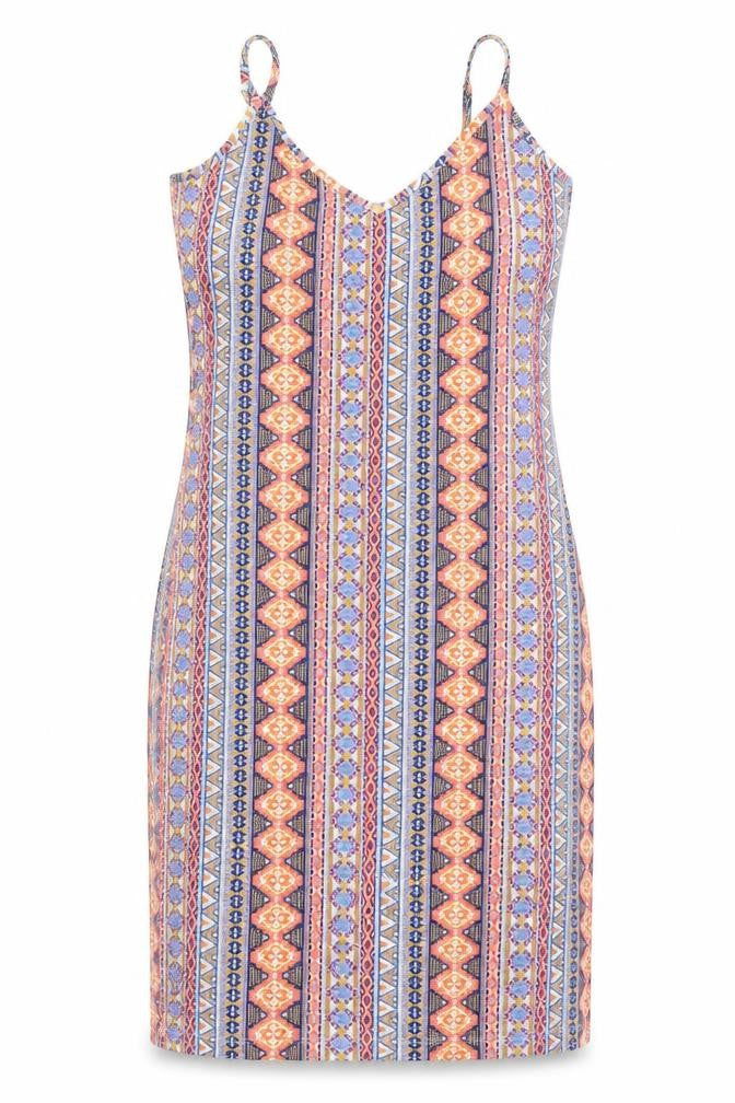New Look Womens Blue Geometric  Tank Dress  Size 10
