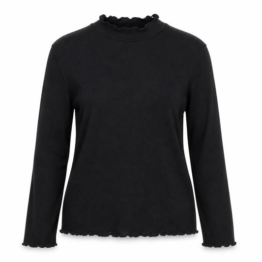 Front view of PRETTYLITTLETHING women’s black basic t-shirt, size UK 12