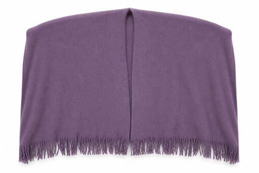 Front view of Preworn women’s purple shawl/wrap