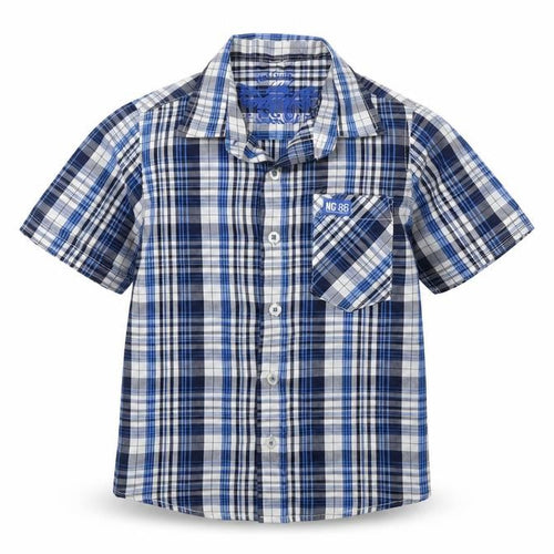 not guilty Boys Blue Check  Basic Button-Up Size 3-4 Years