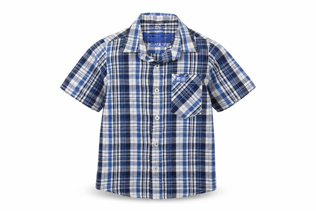 not guilty Boys Blue Check  Basic Button-Up Size 3-4 Years