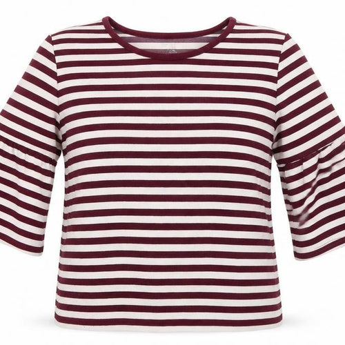 Gap Womens Red Striped  Pullover Jumper Size XS  - frill sleeve