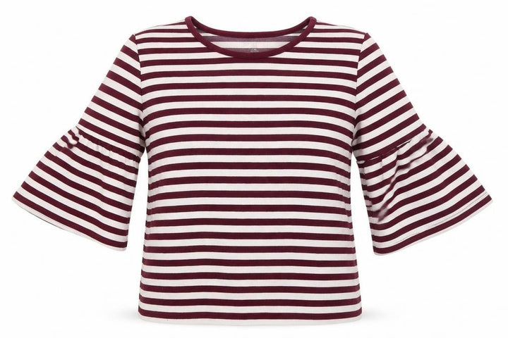 Gap Womens Red Striped  Pullover Jumper Size XS  - frill sleeve