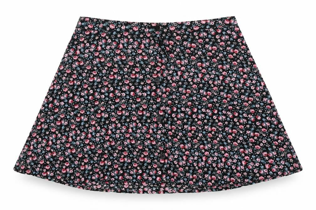 Divided Womens Black Floral  Flare Skirt Size 10