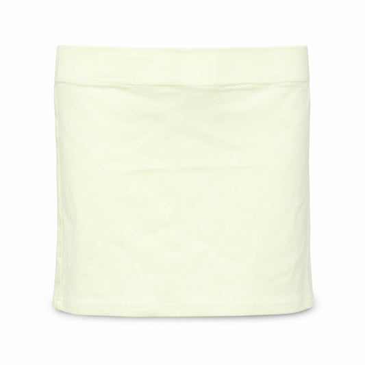 Front view of Papaya women’s yellow mini skirt, size UK 12