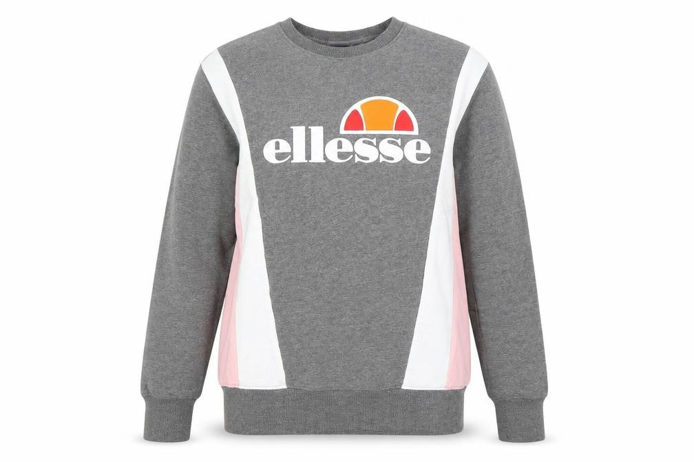 ellesse Womens Grey Striped  Pullover Sweatshirt Size 8
