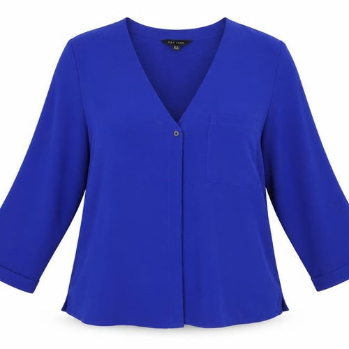 New Look Womens Blue   Basic Button-Up Size 14