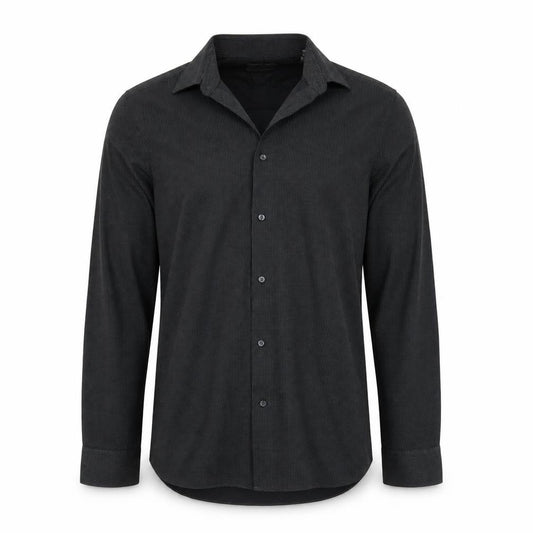 Front view of Topman men’s blue polka dot dress shirt, size S