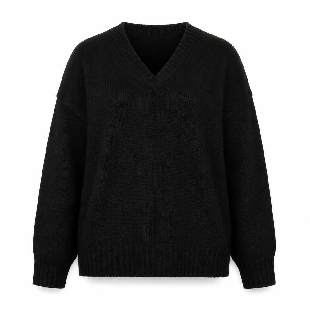 Prima Womens Black  Knit Pullover Jumper Size M