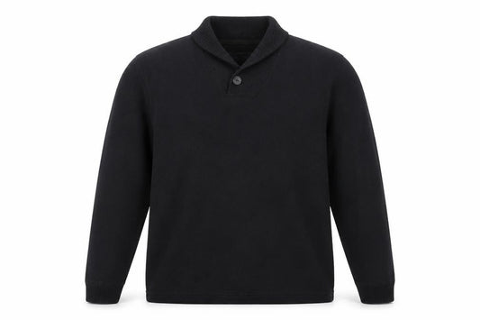 Front view of Marks & Spencer men’s black jumper, size M