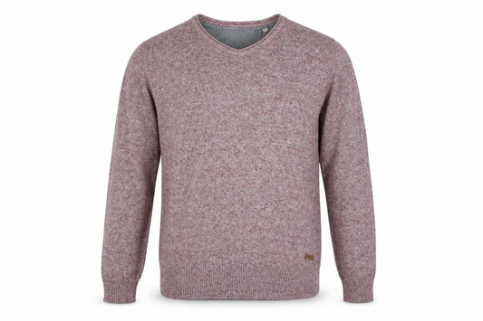 Front view of Brave Soul men’s purple jumper, size L