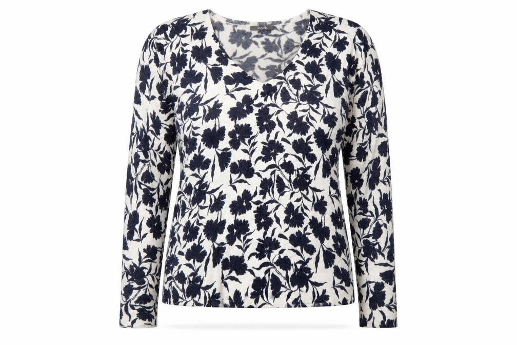South Womens Blue Floral  Pullover Jumper Size 14