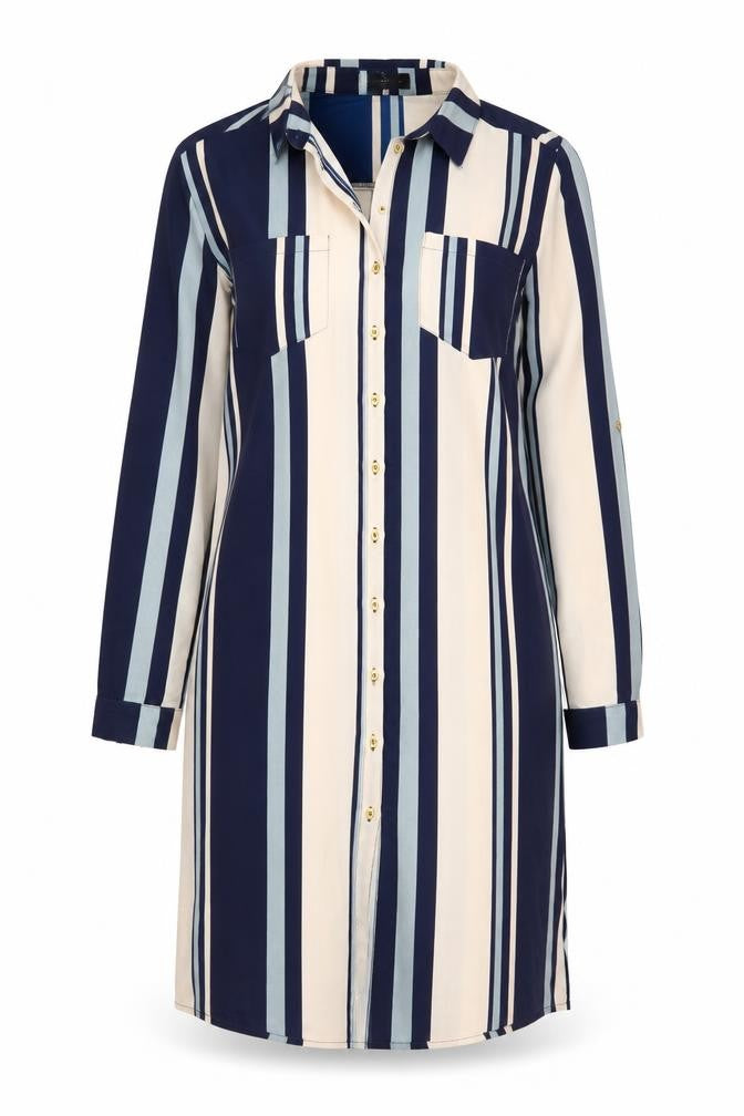 CAMEO ROSE Womens Blue Striped  Shirt Dress  Size 10