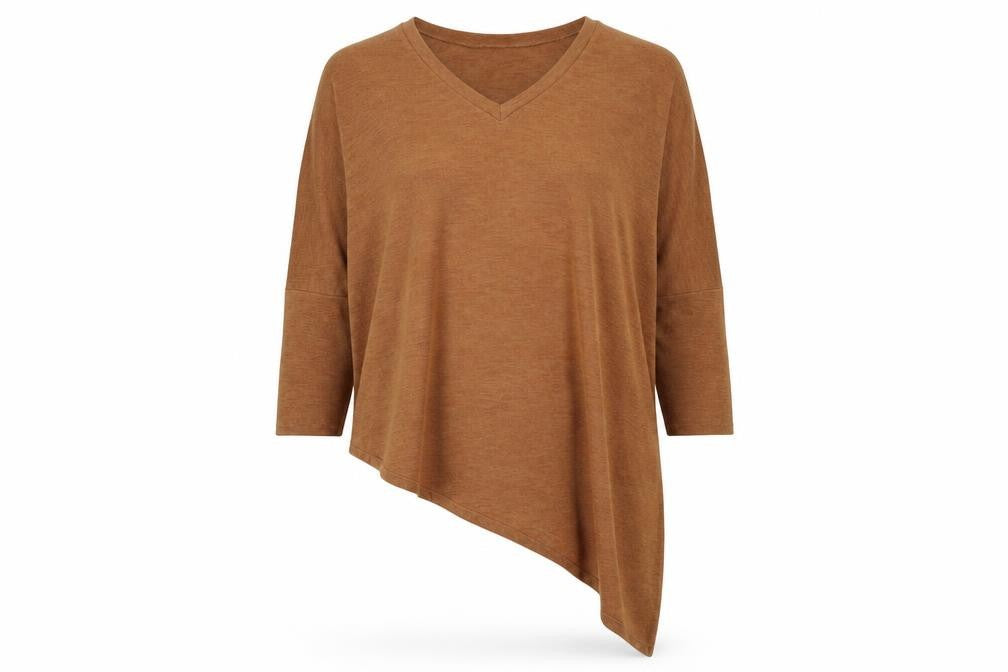 Front view of River Island women’s brown knit jumper, size UK 8