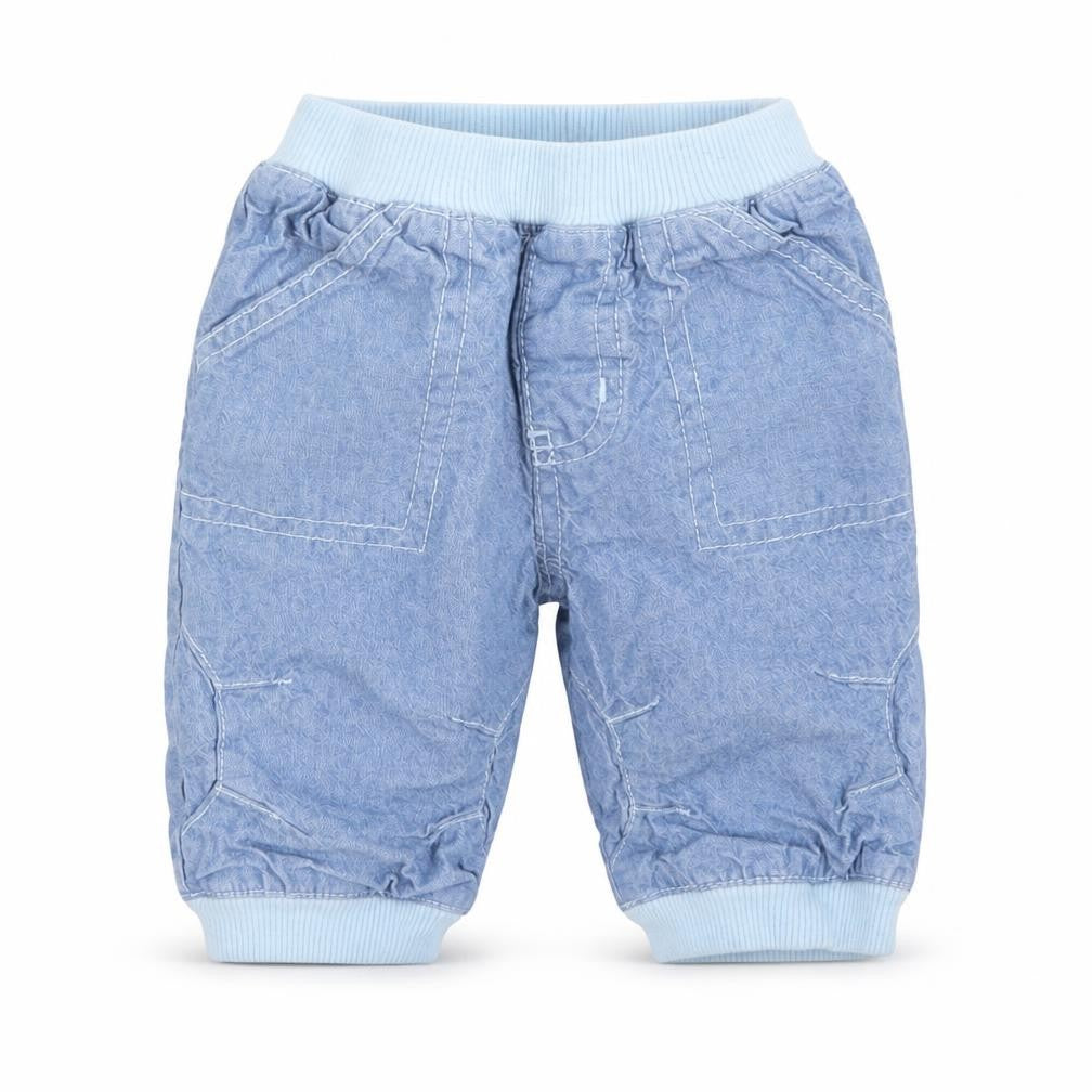 Front view of Preworn boys’ blue trousers outfit/set, size 0-3, months