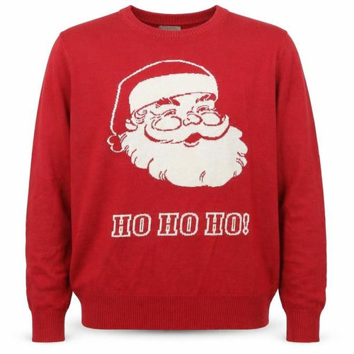 George Mens Red  Knit Pullover Jumper Size M  - Santa Ho Ho Ho