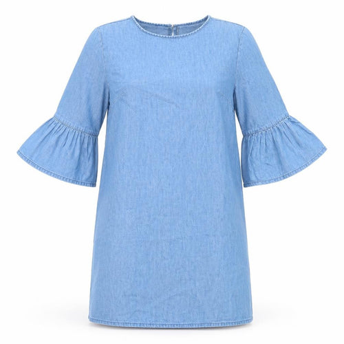 Denim & Co. Womens Blue  Denim A-Line  Size 6