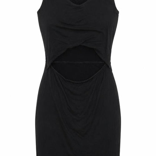 Boohoo Womens Black  Jersey Bodycon  Size 10  - Cut out front