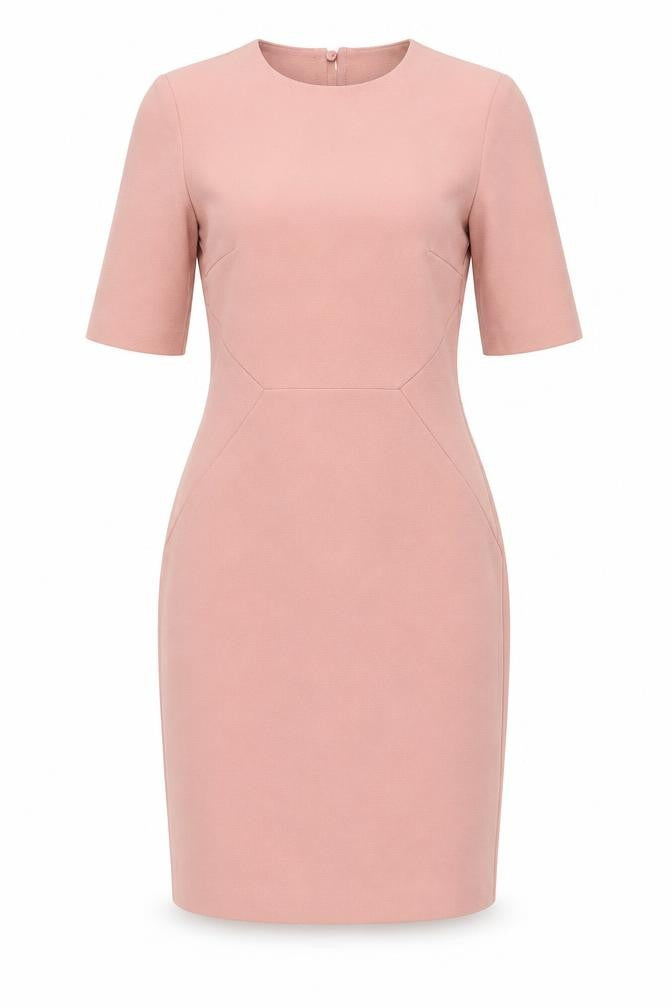 Front view of H&M women’s pink a-line, size UK 6, - open back