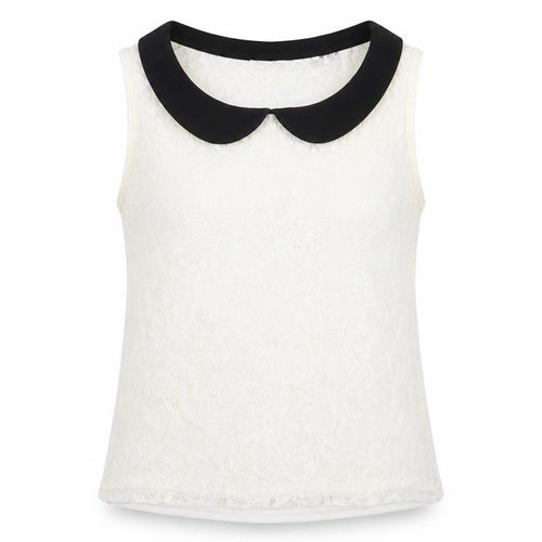 Jennyfer Womens White  Lace Basic Tank Size S