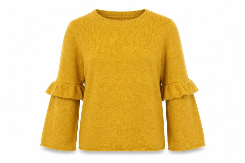 F&F Womens Yellow   Pullover Jumper Size 12  - Bell Sleeve
