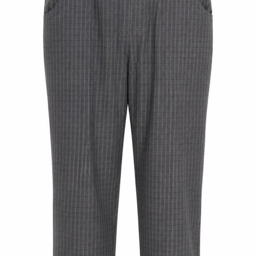 Special Collection Womens Grey Check Rayon Trousers  Size 18 L27 in