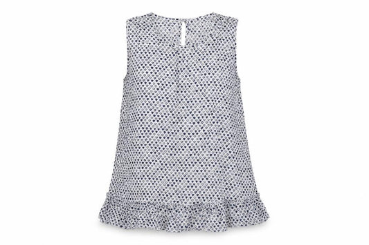 Front view of Preworn women’s white camisole tank, size S