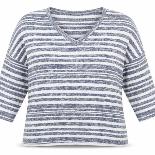 TU Womens Blue Striped  Pullover Sweatshirt Size 8