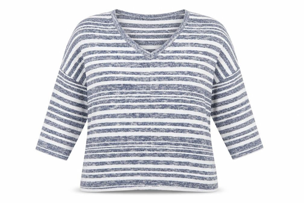 TU Womens Blue Striped  Pullover Sweatshirt Size 8