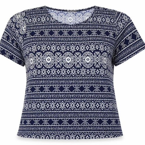 Yue sheng Womens Blue   Basic T-Shirt Size M