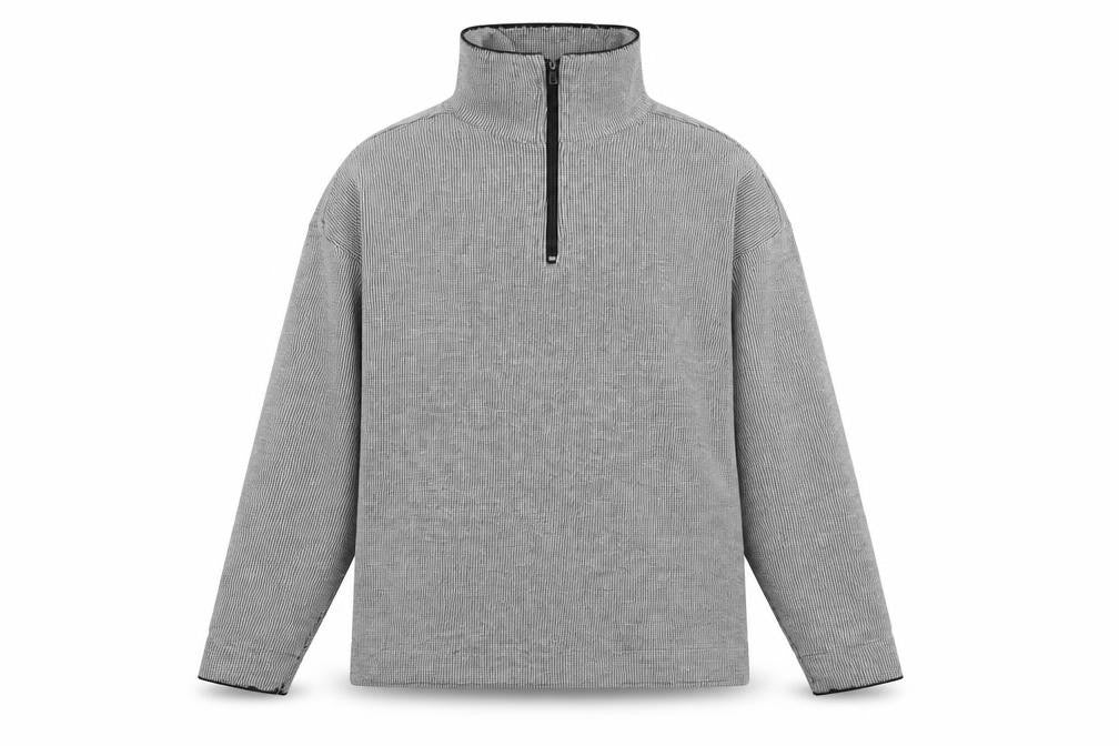Front view of River Island men’s grey jumper, size M