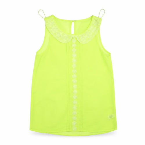 Select Womens Yellow Floral Chiffon Tunic Tank Size 6  - neon