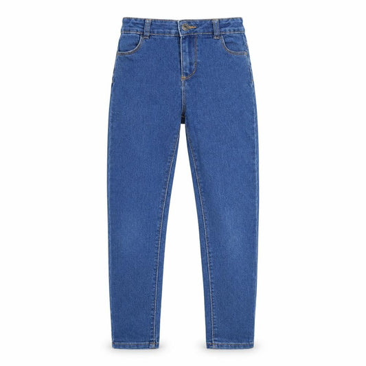 Front view of denim girls’ clear batik denim skinny jeans, size 9-10, years