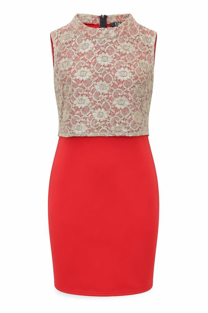 IX London Womens Red Floral  Bodycon  Size 14